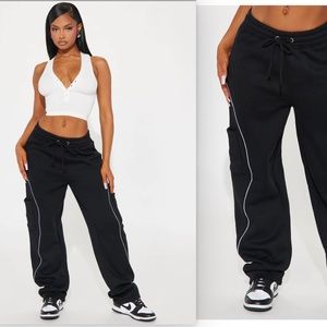 Fashion Nova Opposites Attract Lounge Pant - Black